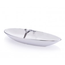 PR20-1017 - Gümüş- Beyaz Seramik Tutma Saplı Servis 37*10