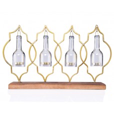 PR24-1007 - Ahşap Standlı 4 Bölmeli Askılı Cam Mumluk 54*37