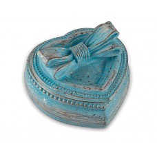 PR30-1034 - Mavi  Kurdeleli Kalpli Mücevher Kutusu 7*6