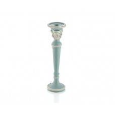 PR30-1104 - Mavi Renk Beyaz Güllü Küçük Boy Mumluk 31*10