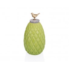 PR33-1018 - Kuş Kulplu Yeşil Dekoratif Kavanoz 17*33