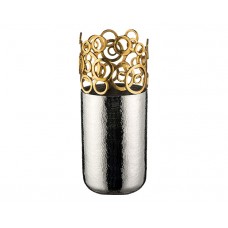 PR74-1019 - Altın Dekorlu Gümüş Vazo 34*14